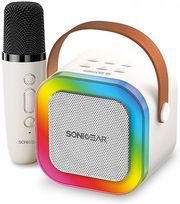 sonicgear iox k200 bluetooth 51 home karaoke portable speaker with wireless mic white ioxk200w photo