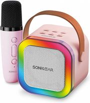 sonicgear iox k200 bluetooth 51 home karaoke portable speaker with wireless mic pink ioxk200p photo
