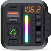 nedis catr2024bk car fm transmitter bluetooth pd 18w pd 24w fast charging black photo