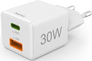 hama fast charger 1x usb c 1x usb a mini charger pd 30 w white photo