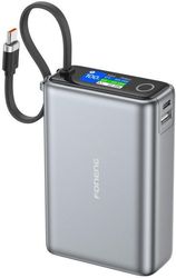 power bank foneng px132 65w 20000mah with 3 ports color display dark grey photo