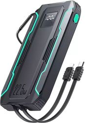 powerbank joyroom jr l017 10000mah 225w with lightning usb c cable black photo