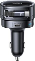 baseus car charger primetrip vr1 60w 3a 1 x usb a 1 x type c with type c cable black photo