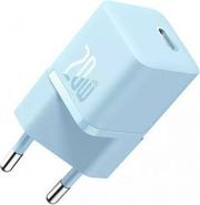 baseus wall charger gan mini 1c 20w 3a 1 x type c blue ccgn050103 photo