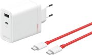 oneplus supervooc 120w 73a usb a type c ports with type c cable white photo