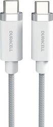 usb 32 cable duracell braided kevlar usb c to usb c 60w 1m white photo