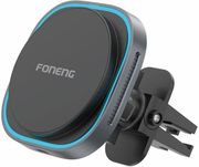 universal wireless car vent holder magnetic foneng cp128 with wireless charging light 15w black photo
