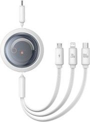 fast charging cable 3in1 baseus free2draw usb c to usb c lightning micro 100w 11m white photo