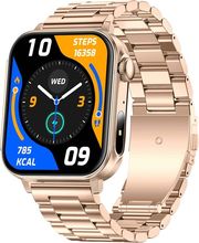 colmi smartwatch p80 183 ips with heart rate gold metal strap photo