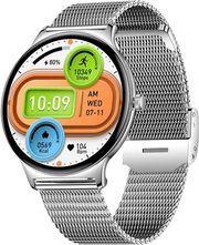 colmi smartwatch v89 143 amoled with heart rate silver metal strap photo