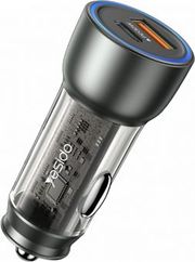 yesido y49 car charger 30w 3a 1 x usb a 1 x usb c grey photo