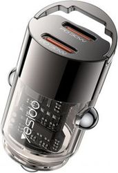 yesido y69 car charger 30w 3a 2 x usb c black photo