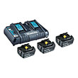 battery set makita 18v li ion 3x batteries 5ah bl1850 diplos taxyfortistis dc18rd 198458 6 photo