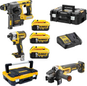 set brushless pistoleto palmiko goniakos troxos dewalt 18v 3x5ah li ion t stak dck305p3t photo