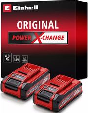 set 2 mpatarion einhell li ion 18v 2x 4ah power x change plus twin pack 4511629 photo