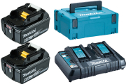 makita battery kit 18v 2x bl1860 6ah dc18rd dual charger makpac 198077 8 photo