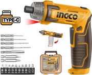 katsabidi mpatarias 8v li ion me ensomatomeni mpataria usb type c set 17tem 6nm ingco csdli08025 photo