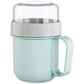 xavax 181582 cereal mug to go with topper 2 compartments 500 200 ml pastel blue grey extra photo 1