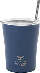 estia 01 12182 coffee mug save the aegean 350ml potiri thermos me kalamaki denim blue photo