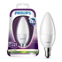 lamptiras philips led candle e14 3w warm white 250lm matt photo
